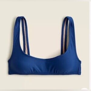 J. Crew Women’s Heritage Scoopneck Bikini Top BX611 Size M In Blue NWT
